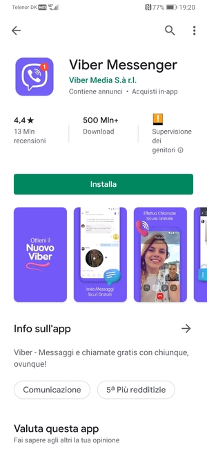 Seleziona Installa