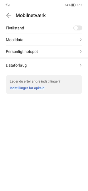 Vælg Mobildata