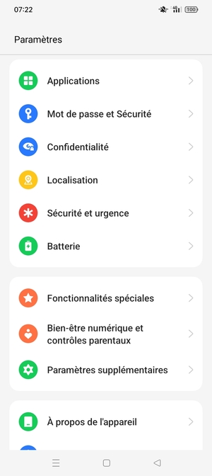 Faites défiler et sélectionnez Mot de passe et Sécurité