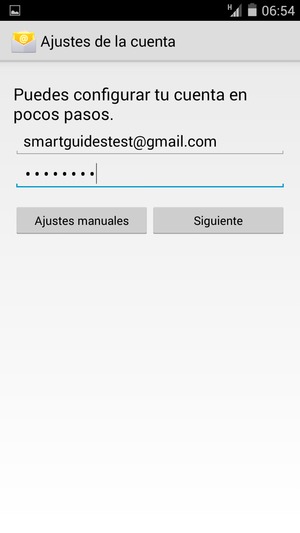 Introduzca su dirección de correo electrónico de Gmail o Hotmail y su contraseña. Seleccione Siguiente