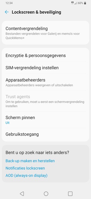 Om de pin voor de simkaart te wijzigen, scroll naar en selecteer SIM-vergrendeling instellen