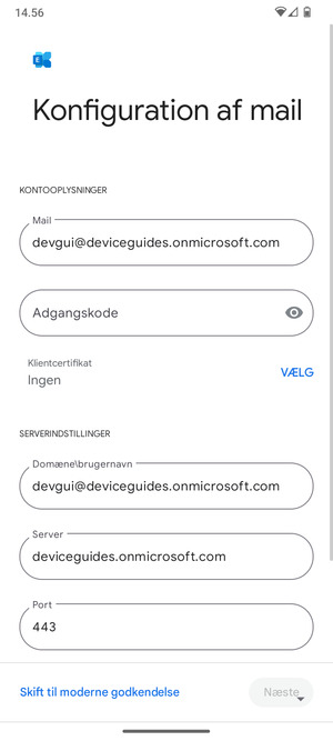 Indtast din adgangskode