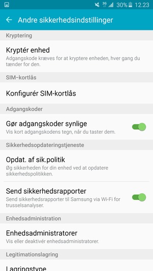 Vælg Konfigurér SIM-kortlås