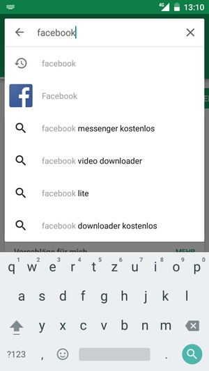 Geben Sie den Namen der App ein und wählen Sie Suchen