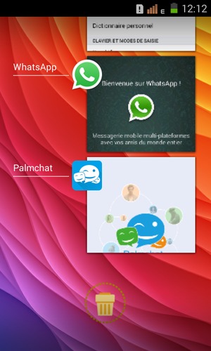 Sélectionnez l'icône Supprimer pour fermer toutes les applis en cours d'exécution
