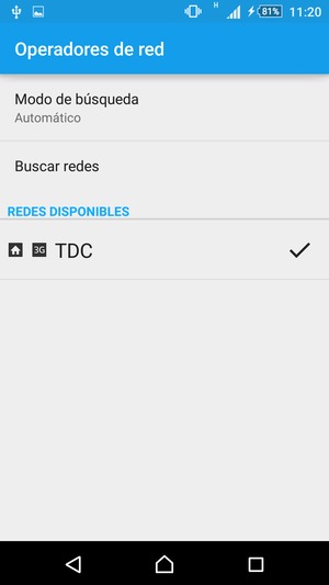 Seleccione un operador de red de la lista