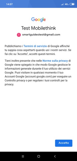 Seleziona Accetto