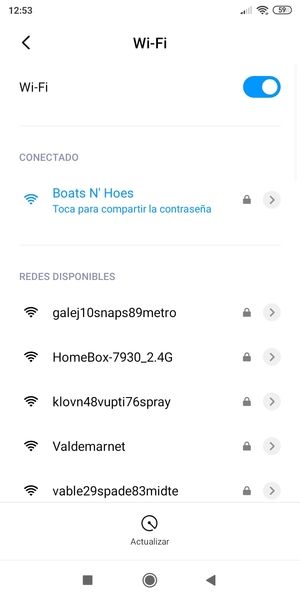 Ahora está conectado a la red Wi-Fi