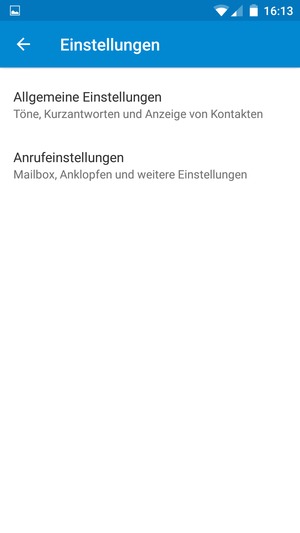 Wählen Sie Anrufeinstellungen
