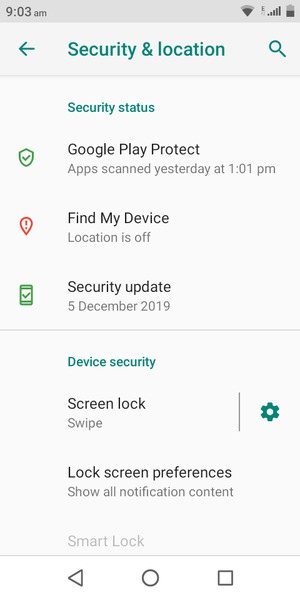 Select Screen lock