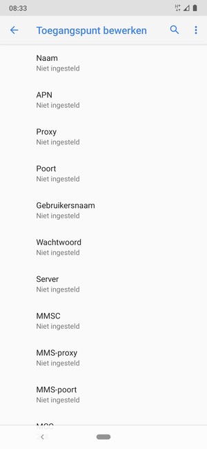 Voer internetgegevens in