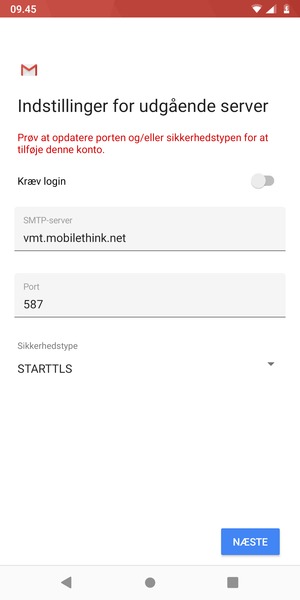 Vælg Sikkerhedstype