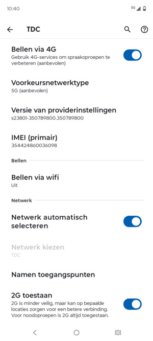 Scroll naar en selecteer Namen toegangspunten