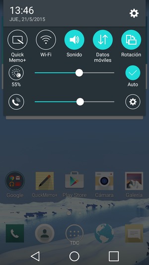 Seleccione Sonido para cambiar al modo de vibración