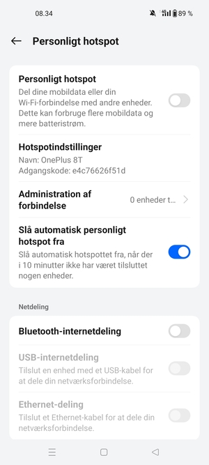 Slå Personligt hotspot til