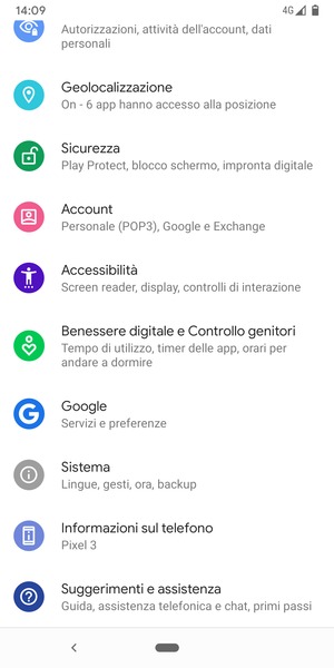 Scorri e seleziona Sistema