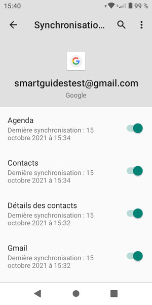 Sélectionnez le bouton du Menu