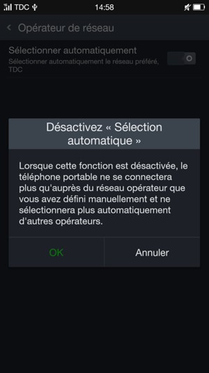 Sélectionnez OK