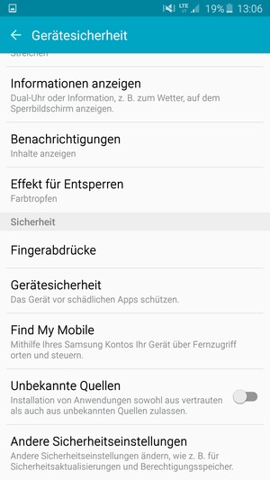 Scrollen Sie und wählen Sie Andere Sicherheitseinstellungen