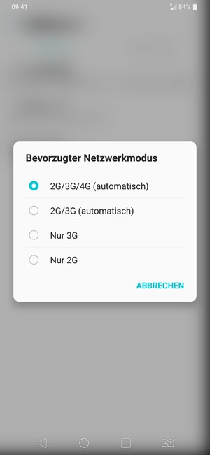 Wählen Sie die gewünschte Option