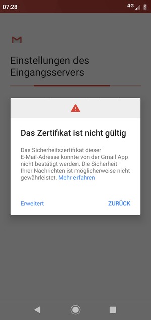Wählen Sie ZURÜCK
