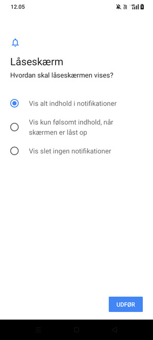 Vælg din foretrukne mulighed og vælg UDFØR