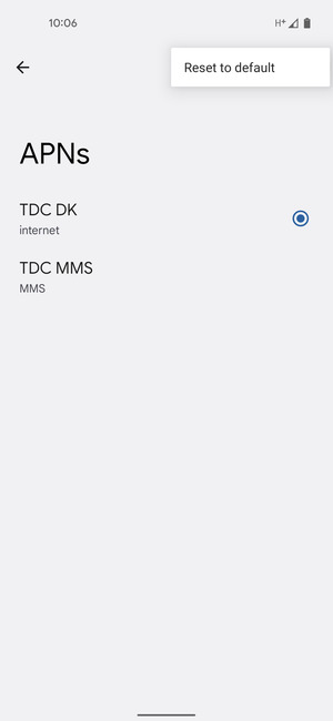 Select Reset to default