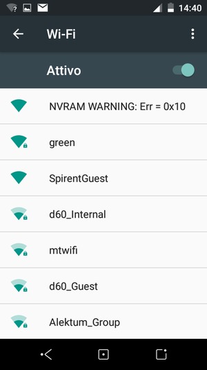 Seleziona la rete wireless a cui desideri connetterti