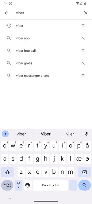 Indtast navnet på appen og vælg Søg