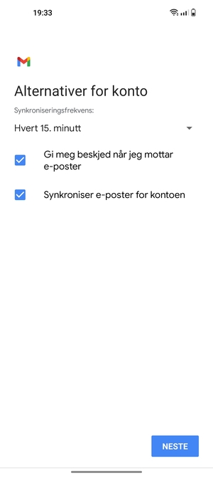 Velg NESTE