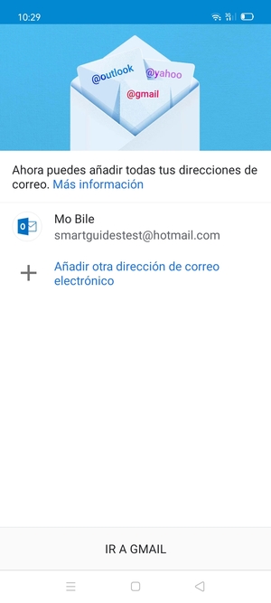 Seleccione IR A GMAIL