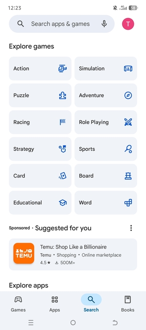 Select the Search bar