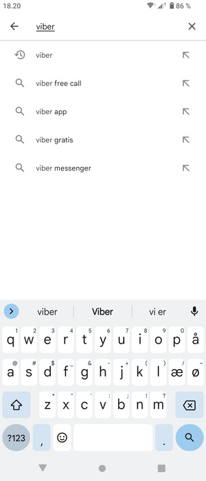 Indtast navnet på appen og vælg Søg
