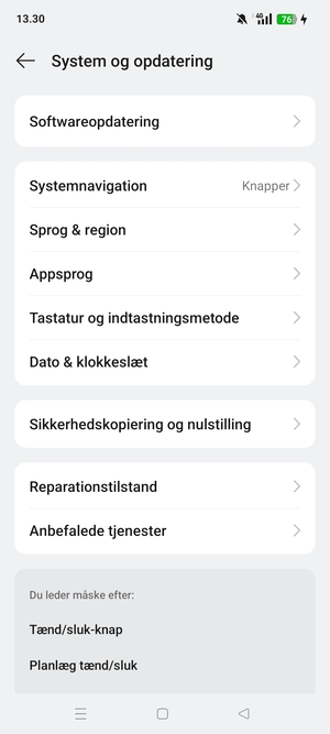 Vælg Softwareopdatering