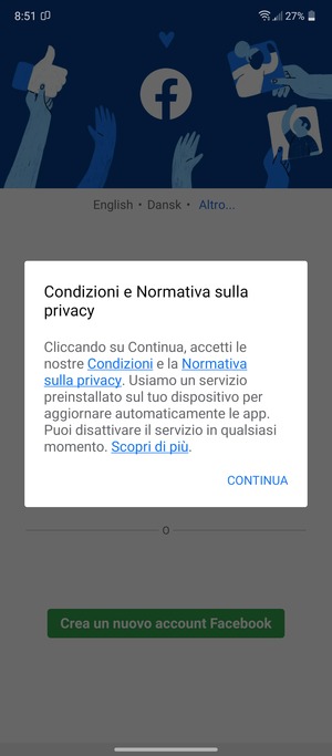 Seleziona CONTINUA