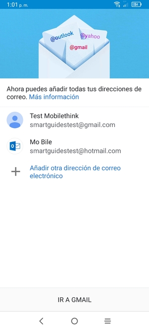 Seleccione IR A GMAIL