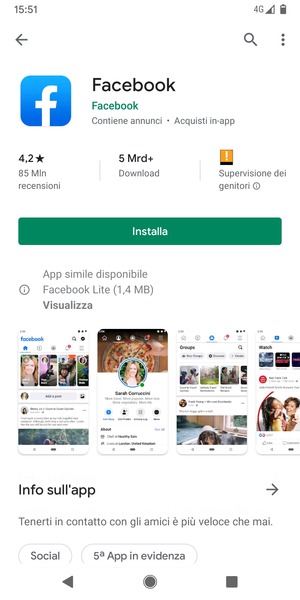 Seleziona Installa