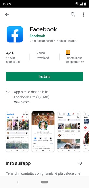 Seleziona Installa