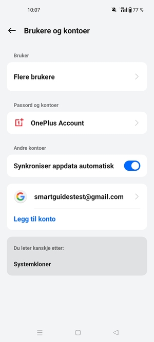 Velg din Google-konto