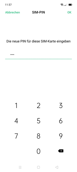 Geben Sie Ihre Neue SIM-PIN ein und wählen Sie OK