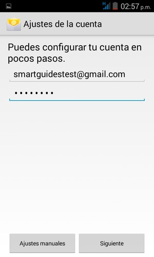Introduzca su dirección de correo electrónico de Gmail o Hotmail y su contraseña. Seleccione Siguiente