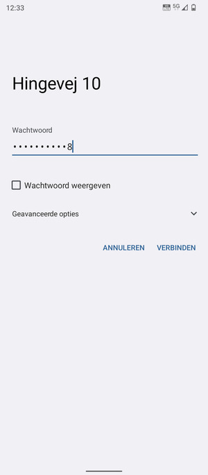 Voer het WiFi-wachtwoord in en selecteer VERBINDEN