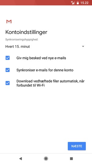 Vælg NÆSTE