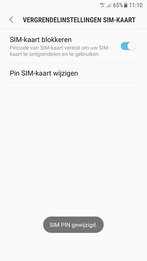 Uw SIM PIN is gewijzigd