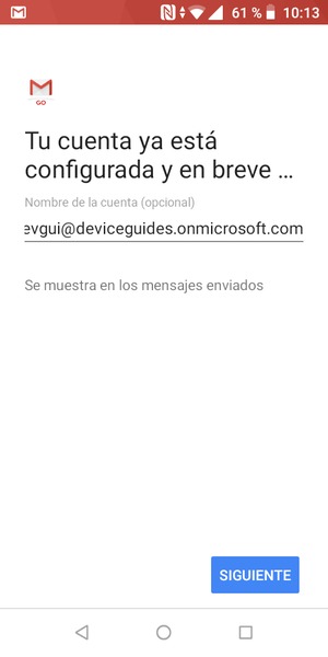 Déle a su cuenta un nombre y seleccione SIGUIENTE