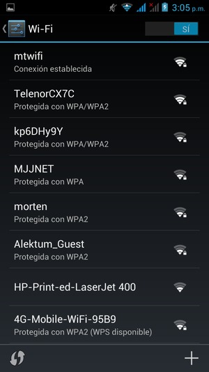 Ahora está conectado a la red Wi-Fi