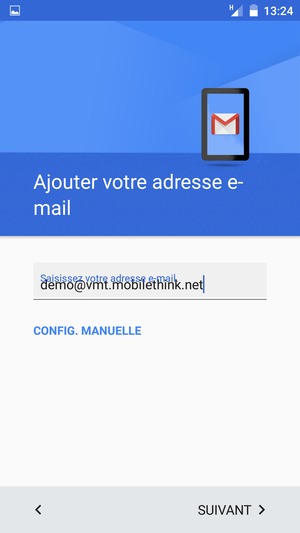 Saisissez votre adresse e-mail et sélectionnez SUIVANT