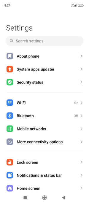 Select Security status