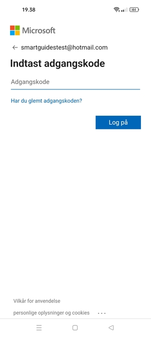 Indtast din adgangskode og vælg Log på