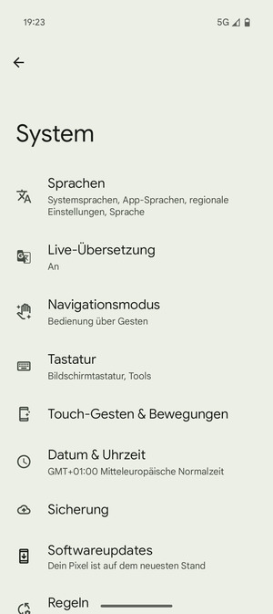 Wählen Sie Sicherung
